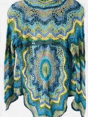 Vintage Handmade Crochet Sweater Open Knit Boho Cottagecore XS/S